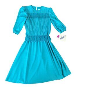 NWT Good Times Dress Lace Accents Sz 16P Teal #333C
